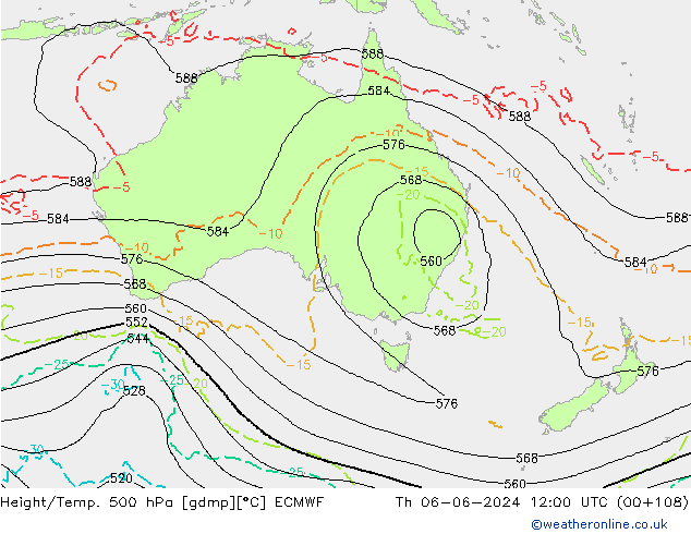 Z500/Rain (+SLP)/Z850 ECMWF jeu 06.06.2024 12 UTC