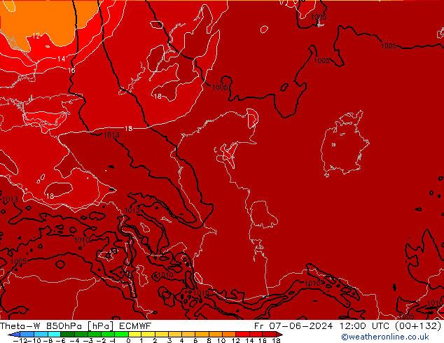 Theta-W 850hPa ECMWF Cu 07.06.2024 12 UTC