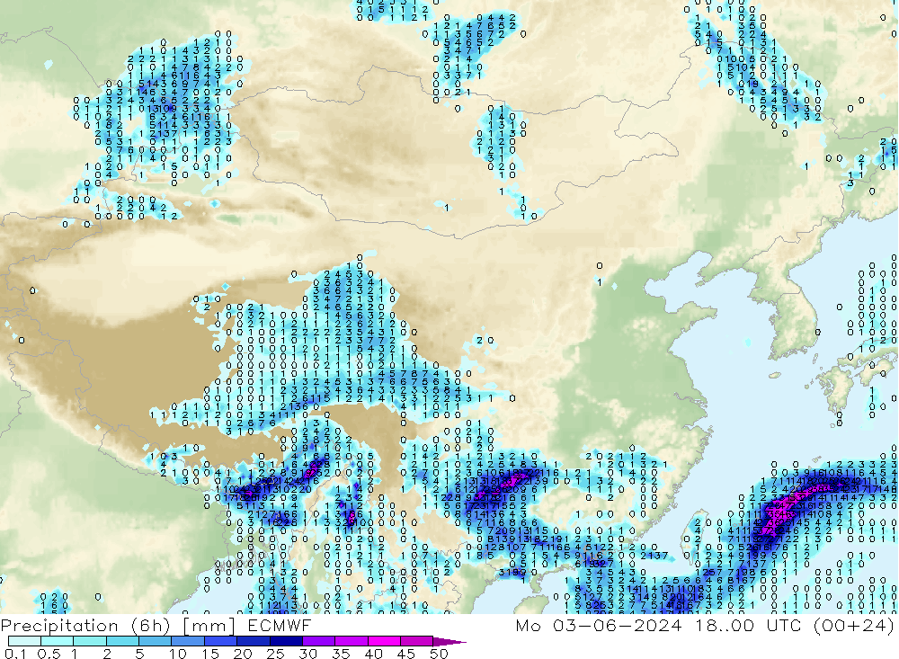 Z500/Rain (+SLP)/Z850 ECMWF lun 03.06.2024 00 UTC