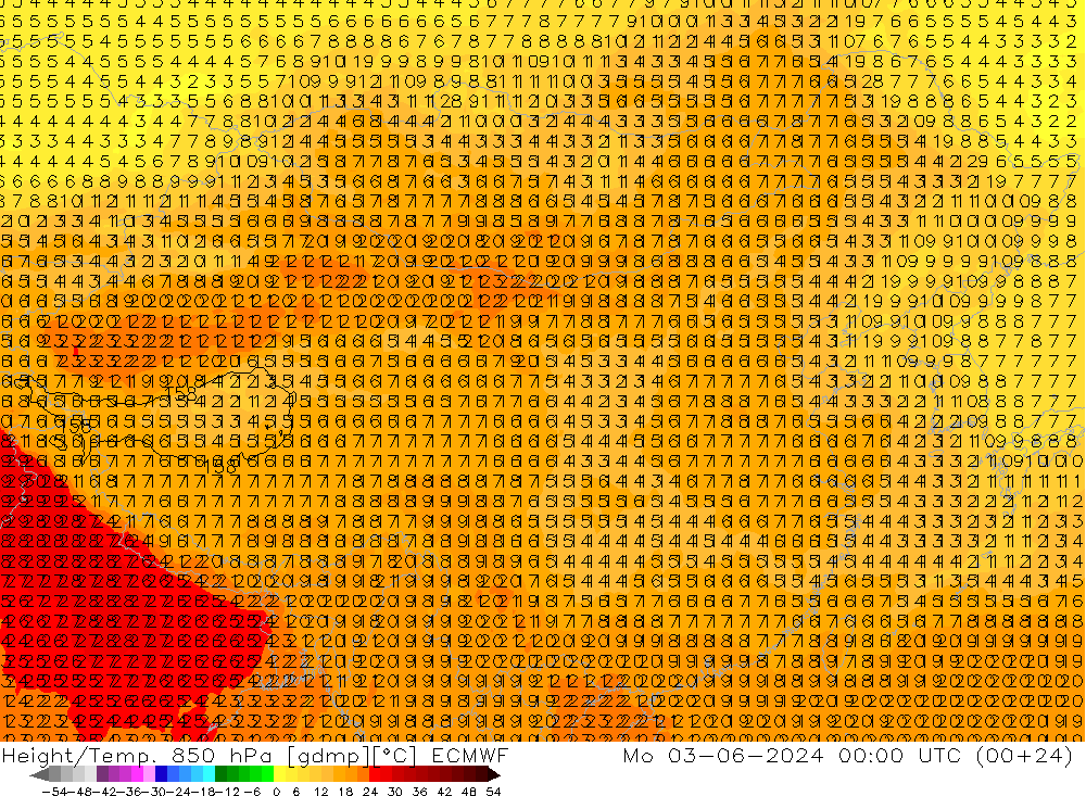 Z500/Rain (+SLP)/Z850 ECMWF Mo 03.06.2024 00 UTC