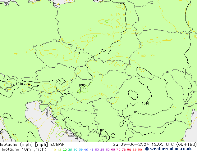 Isotachs (mph) ECMWF dim 09.06.2024 12 UTC