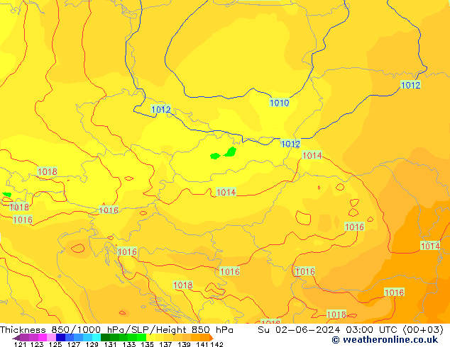 Thck 850-1000 hPa ECMWF dom 02.06.2024 03 UTC