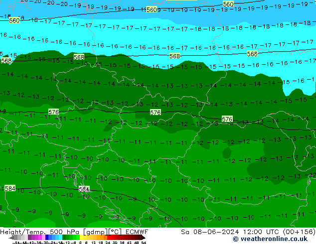 Z500/Rain (+SLP)/Z850 ECMWF sab 08.06.2024 12 UTC