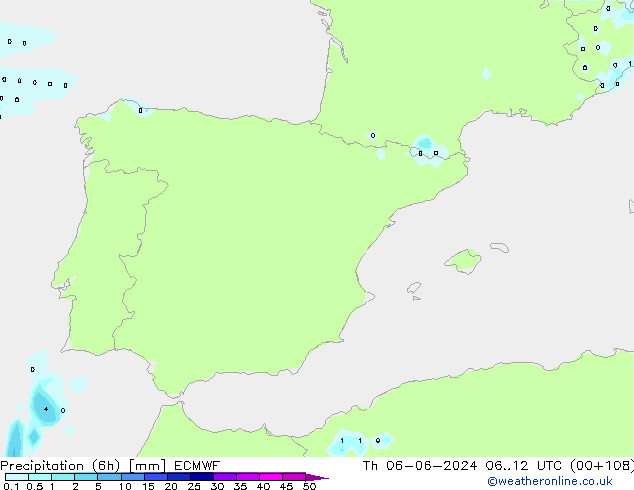 Z500/Rain (+SLP)/Z850 ECMWF gio 06.06.2024 12 UTC