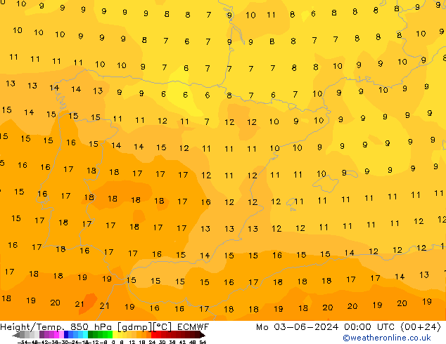 Z500/Rain (+SLP)/Z850 ECMWF Mo 03.06.2024 00 UTC