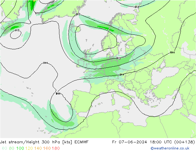 Prąd strumieniowy ECMWF pt. 07.06.2024 18 UTC