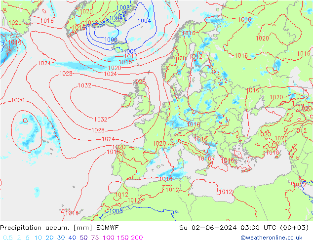 Précipitation accum. ECMWF dim 02.06.2024 03 UTC