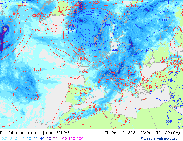 Toplam Yağış ECMWF Per 06.06.2024 00 UTC