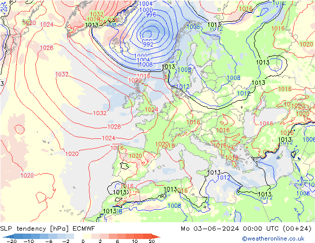 SLP tendency ECMWF Mo 03.06.2024 00 UTC