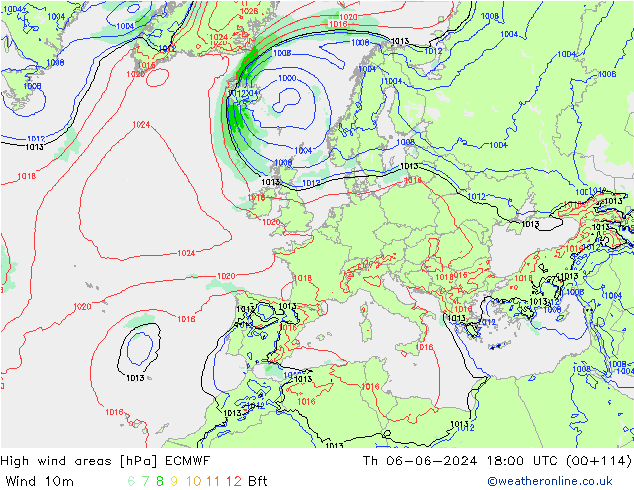 Windvelden ECMWF do 06.06.2024 18 UTC