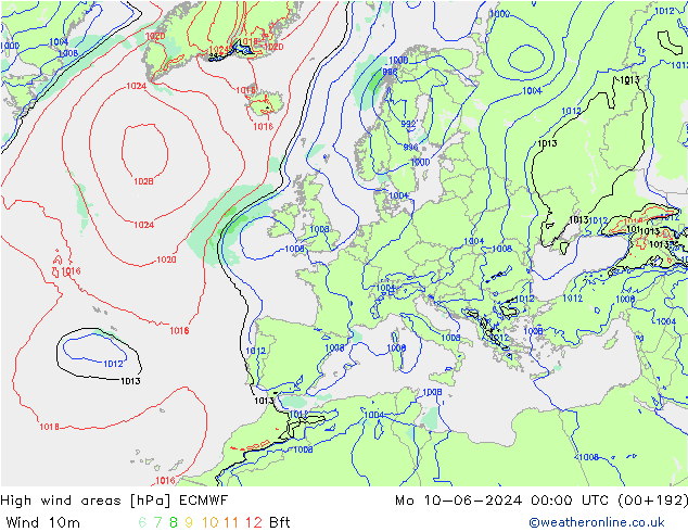 Sturmfelder ECMWF Mo 10.06.2024 00 UTC