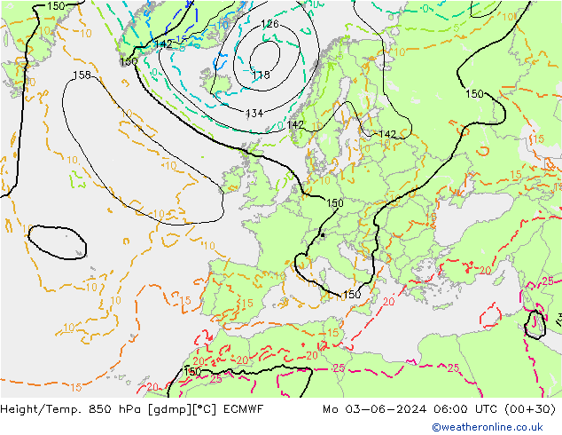 Z500/Rain (+SLP)/Z850 ECMWF Seg 03.06.2024 06 UTC