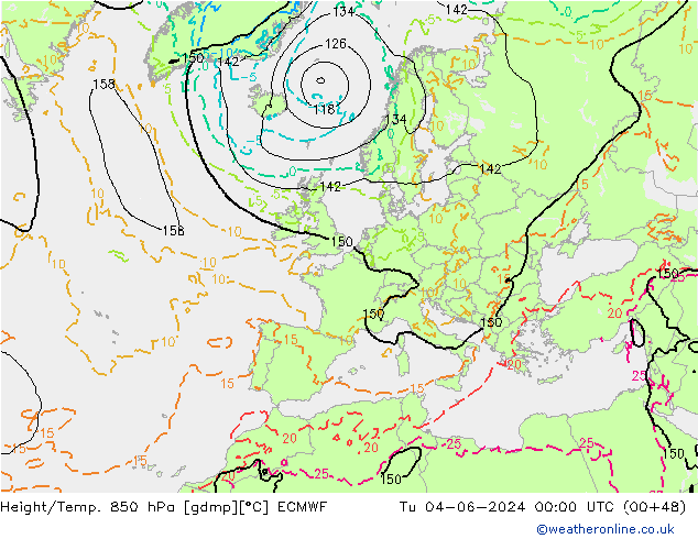 Z500/Rain (+SLP)/Z850 ECMWF mar 04.06.2024 00 UTC