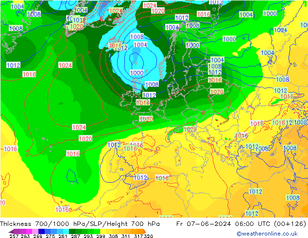 Thck 700-1000 hPa ECMWF ven 07.06.2024 06 UTC