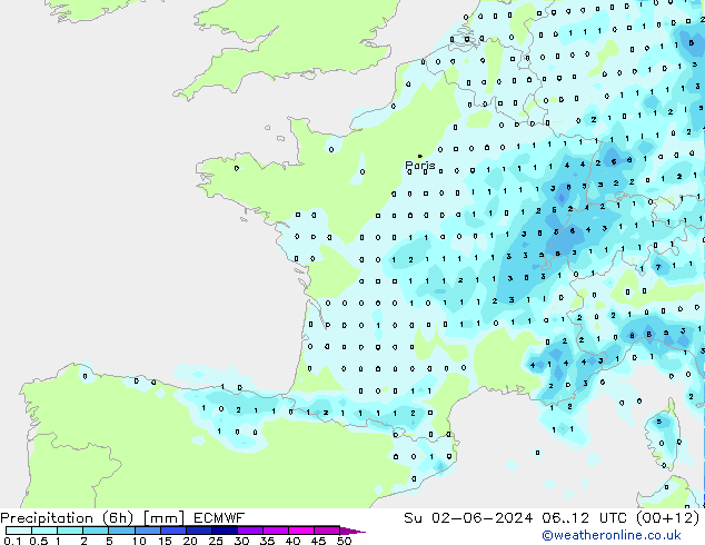 Z500/Rain (+SLP)/Z850 ECMWF Su 02.06.2024 12 UTC