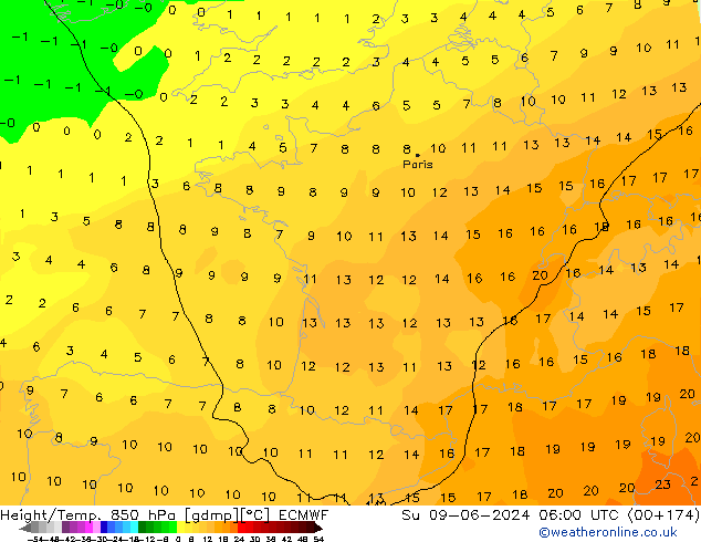 Z500/Rain (+SLP)/Z850 ECMWF Вс 09.06.2024 06 UTC