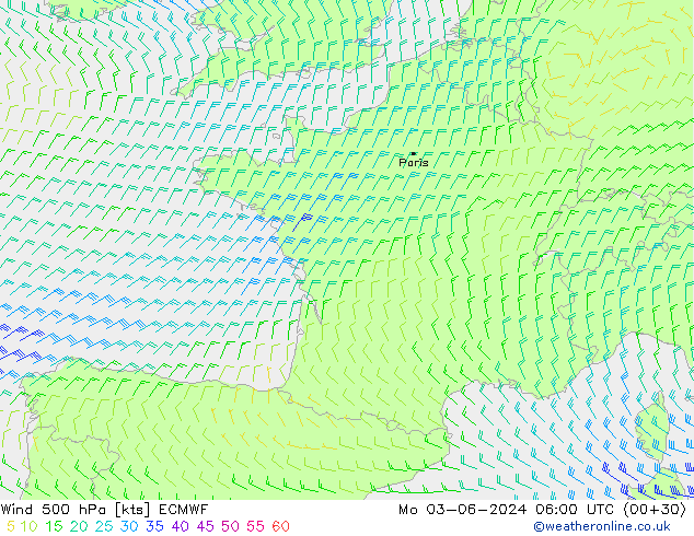 Wind 500 hPa ECMWF Mo 03.06.2024 06 UTC