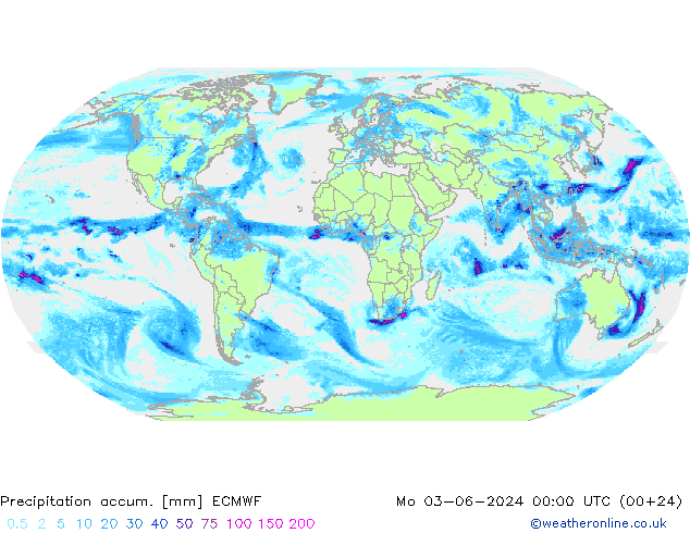 Precipitation accum. ECMWF  03.06.2024 00 UTC