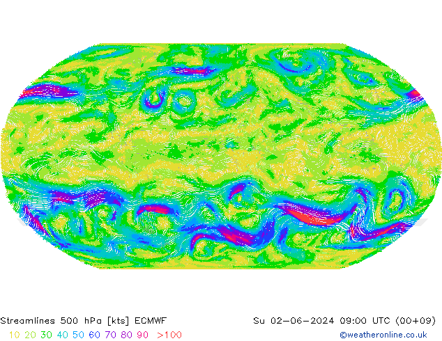 Rüzgar 500 hPa ECMWF Paz 02.06.2024 09 UTC