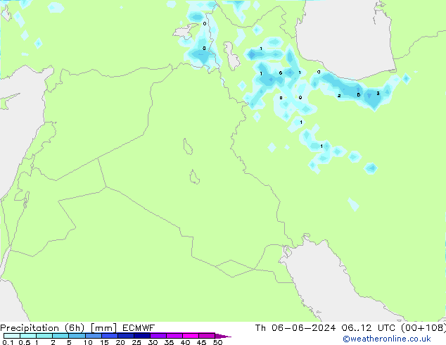 Precipitation (6h) ECMWF Th 06.06.2024 12 UTC