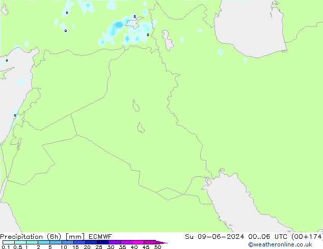 Yağış (6h) ECMWF Paz 09.06.2024 06 UTC