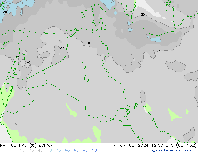 RH 700 hPa ECMWF Fr 07.06.2024 12 UTC