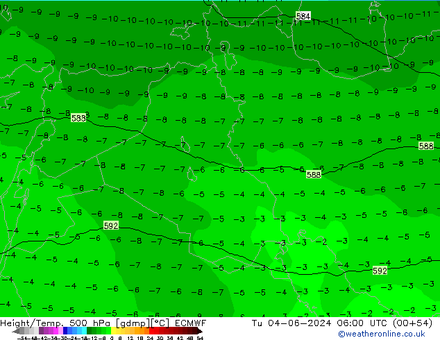 Geop./Temp. 500 hPa ECMWF mar 04.06.2024 06 UTC