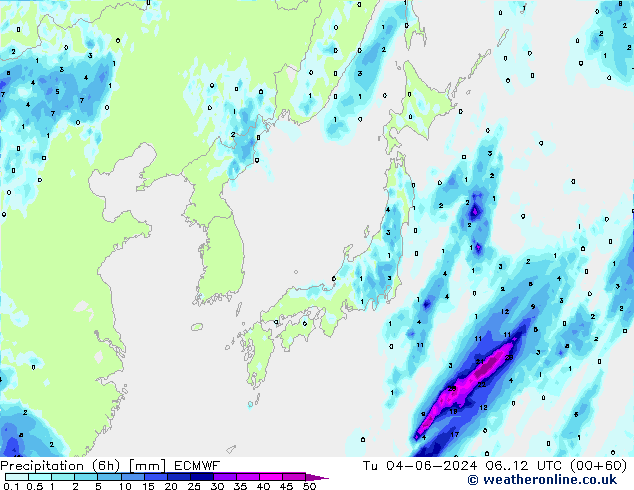 Z500/Rain (+SLP)/Z850 ECMWF mar 04.06.2024 12 UTC