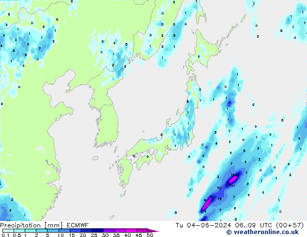 Precipitazione ECMWF mar 04.06.2024 09 UTC