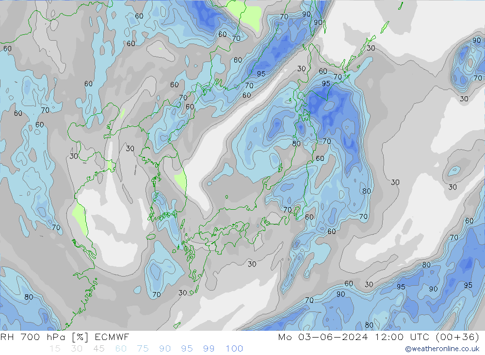 700 hPa Nispi Nem ECMWF Pzt 03.06.2024 12 UTC