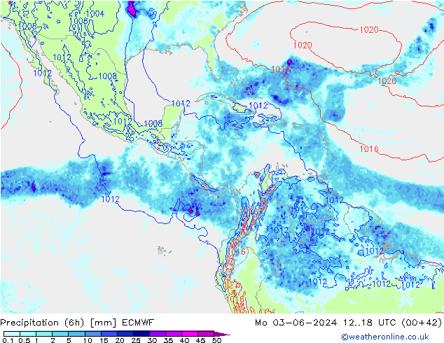 Z500/Rain (+SLP)/Z850 ECMWF Mo 03.06.2024 18 UTC