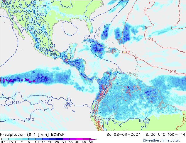 Z500/Rain (+SLP)/Z850 ECMWF Sa 08.06.2024 00 UTC