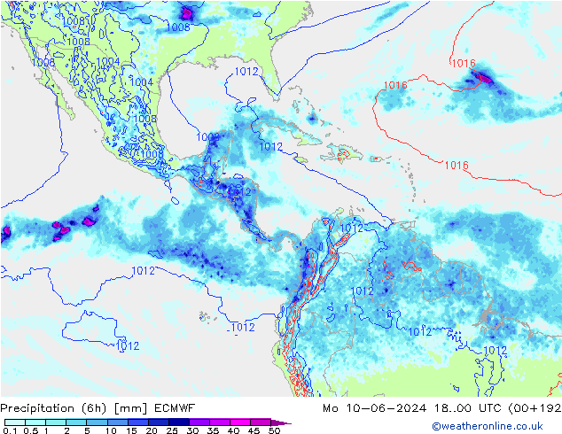 Z500/Rain (+SLP)/Z850 ECMWF  10.06.2024 00 UTC