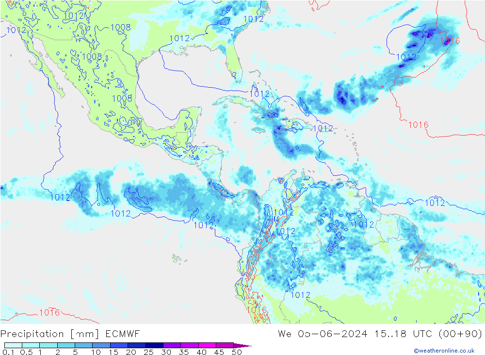 Srážky ECMWF St 05.06.2024 18 UTC