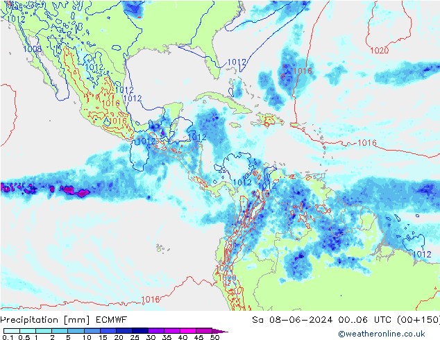 Precipitazione ECMWF sab 08.06.2024 06 UTC