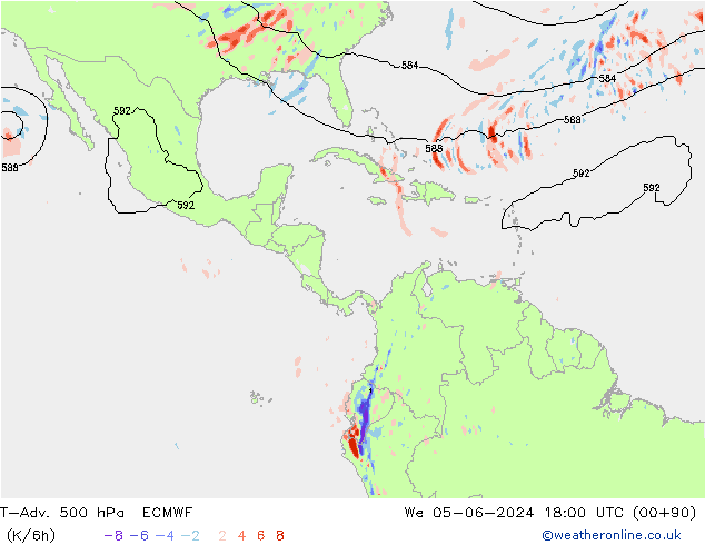 T-Adv. 500 гПа ECMWF ср 05.06.2024 18 UTC