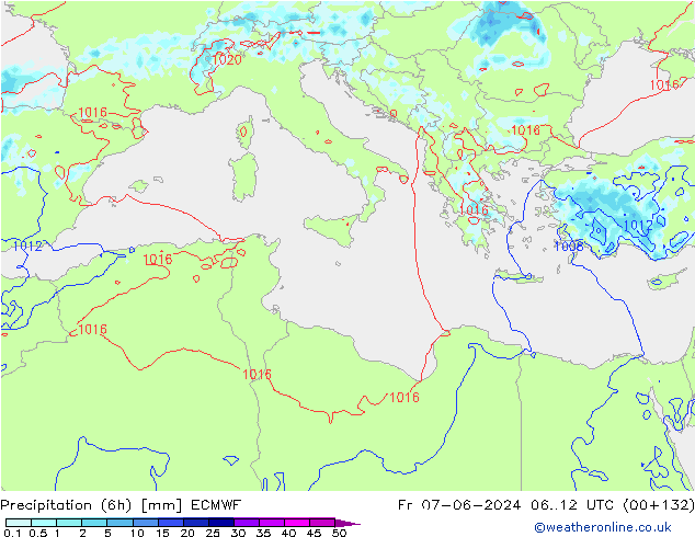 Z500/Regen(+SLP)/Z850 ECMWF vr 07.06.2024 12 UTC