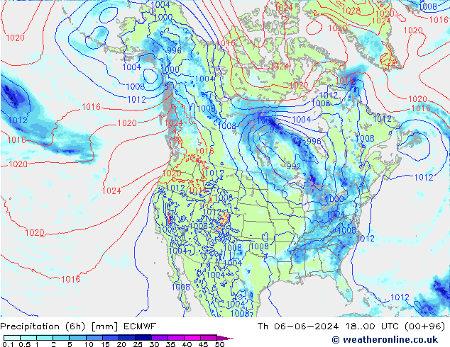 Z500/Rain (+SLP)/Z850 ECMWF Do 06.06.2024 00 UTC