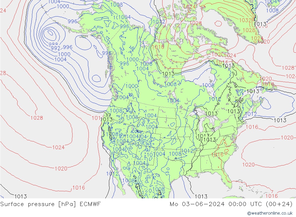 Surface pressure ECMWF Mo 03.06.2024 00 UTC