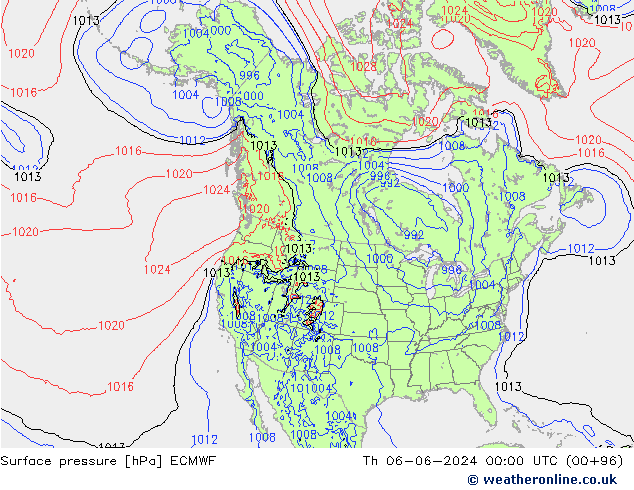 Bodendruck ECMWF Do 06.06.2024 00 UTC