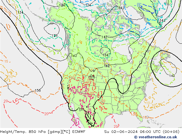 Z500/Regen(+SLP)/Z850 ECMWF zo 02.06.2024 06 UTC