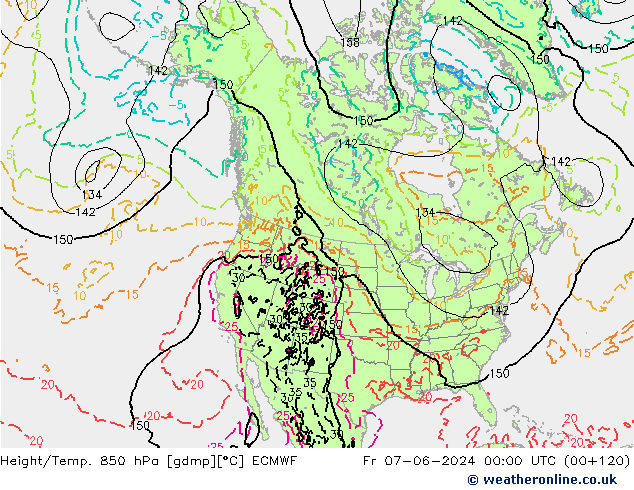 Z500/Rain (+SLP)/Z850 ECMWF  07.06.2024 00 UTC