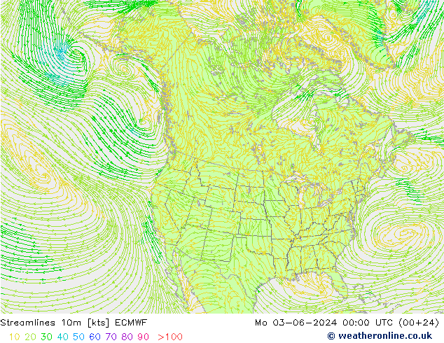 ветер 10m ECMWF пн 03.06.2024 00 UTC