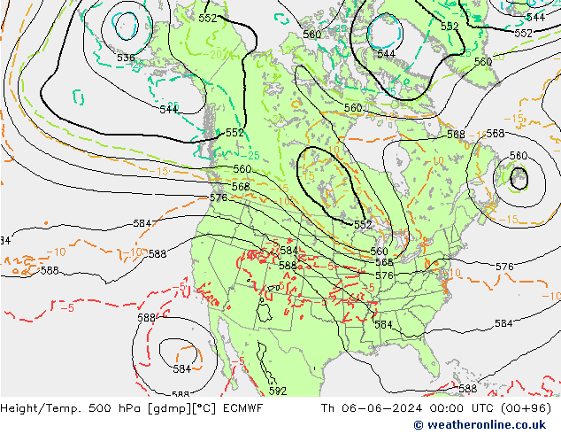 Z500/Rain (+SLP)/Z850 ECMWF Do 06.06.2024 00 UTC