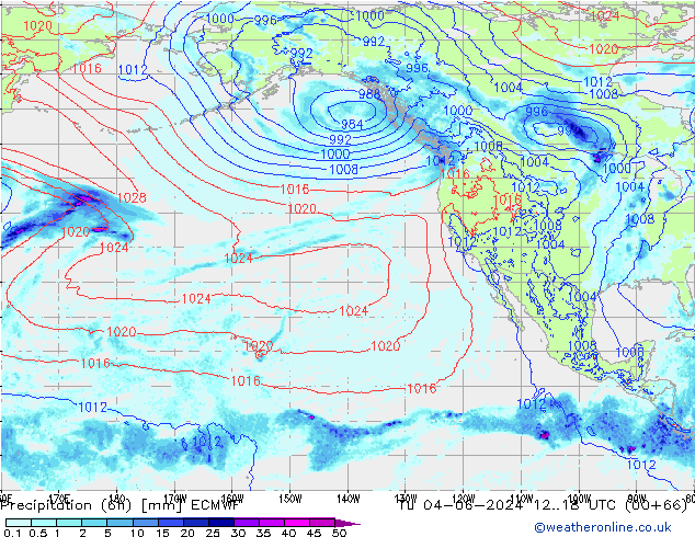 Yağış (6h) ECMWF Sa 04.06.2024 18 UTC