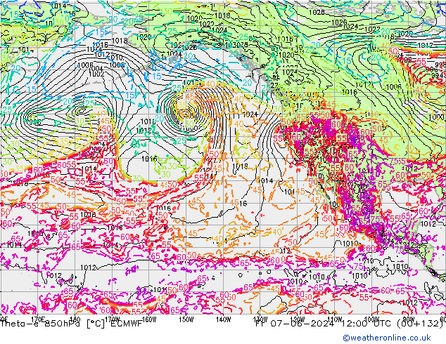 Theta-e 850hPa ECMWF  07.06.2024 12 UTC