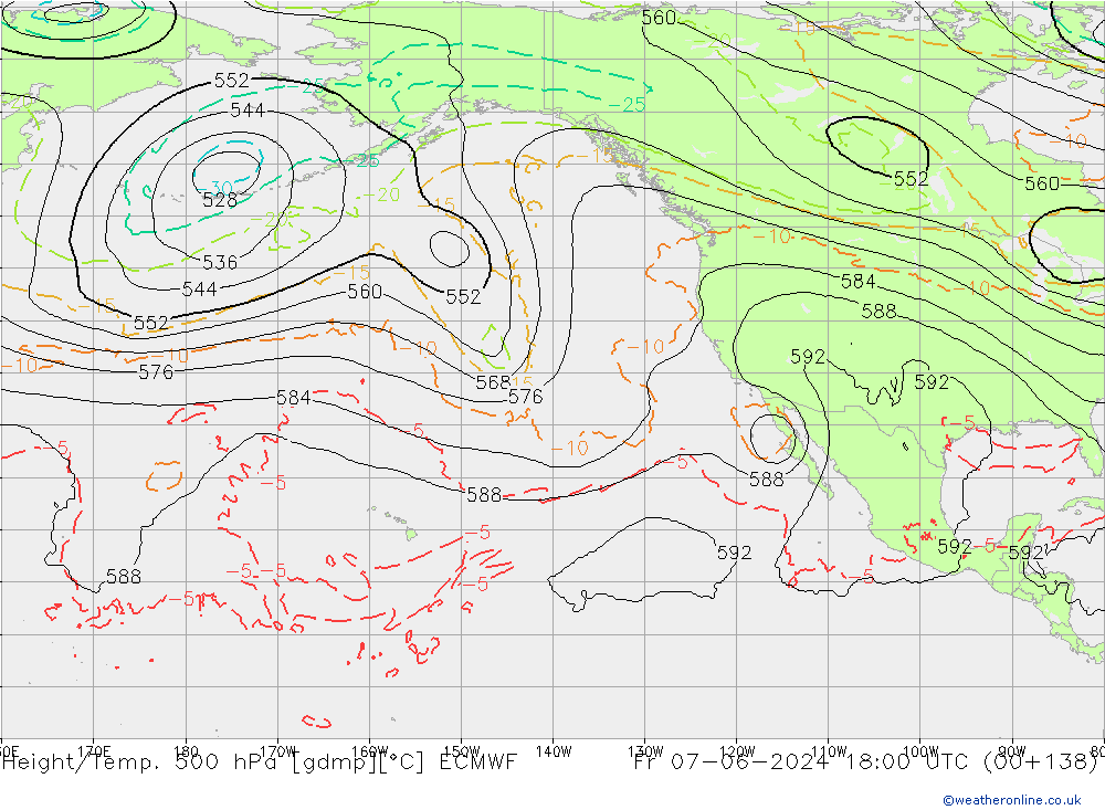Yükseklik/Sıc. 500 hPa ECMWF Cu 07.06.2024 18 UTC