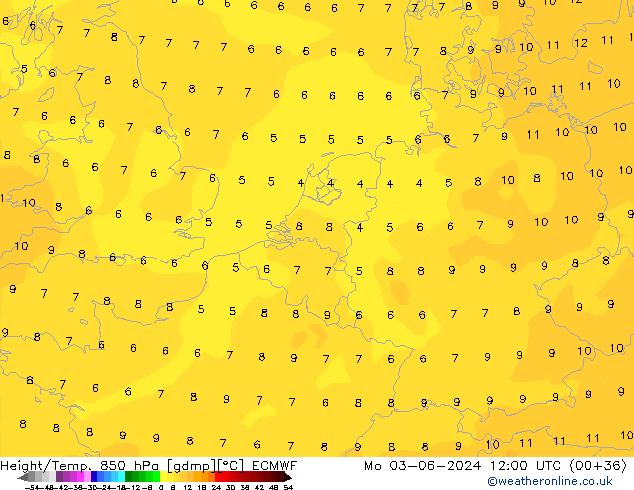 Z500/Regen(+SLP)/Z850 ECMWF ma 03.06.2024 12 UTC