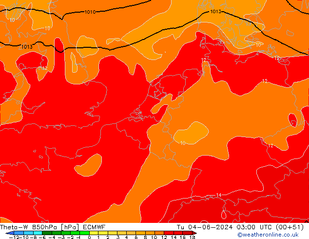 Theta-W 850hPa ECMWF di 04.06.2024 03 UTC