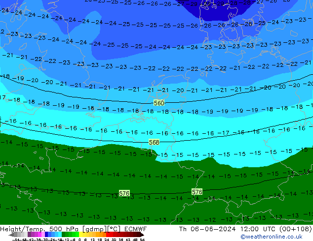 Z500/Rain (+SLP)/Z850 ECMWF jue 06.06.2024 12 UTC